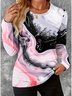 Damen Langarm T-Shirts T-Shirt Frühling/Herbst Abstrakt Jersey Rundhals Täglich Ausgehen Lässig Oberteile