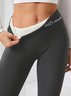 Damen Lässig Unifarben Winter Lang Leggings