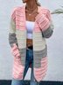 Damen Lässig Winter Gestreift Wolle/Stricken Strickjacke