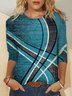 Damen Langarm T-Shirts T-Shirt Frühling/Herbst Geometrisch Jersey Rundhals Täglich Ausgehen Lässig Oberteile