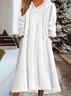 Damen Langarm Frühling/Herbst Unifarben Fluff/Granular-Fleece-Stoff Kleid Kapuze Täglich Ausgehen Lässig Midi H-Linie