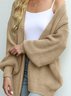 Damen Lässig Winter Unifarben Wolle/Stricken Strickjacke
