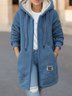 Winter Jacken Damen Langarm Kapuze Vlies Mantel Lässig Unifarben Oberbekleidung Fluff/Granular-Vlies-Stoff