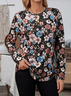 Damen Langarm T-Shirts T-Shirt Frühling/Herbst Geblümt Jersey Rundhals Täglich Ausgehen Lässig Oberteile