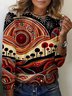 Damen Langarm T-Shirts T-Shirt Frühling/Herbst Abstrakt Jersey Rundhals Täglich Ausgehen Lässig Oberteile