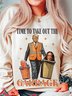 Damen Rundhals Figur Lässig Frühling/Herbst Langarm Sweatshirt