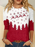 Damen Langarm T-Shirts T-Shirt Frühling/Herbst Farbblock Jersey Rundhals Täglich Ausgehen Lässig Oberteile