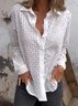 Damen Unifarben Langarm Bluse Frühling/Herbst Schalkragen Täglich Lässig Oberteile