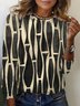 Damen Langarm T-Shirts T-Shirt Frühling/Herbst Geometrisch Jersey Rundhals Täglich Ausgehen Lässig Oberteile