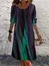 Damen Langarm Frühling/Herbst Abstrakt Jersey Kleid Rundhals Täglich Ausgehen Lässig Mini H-Linie T-Shirt-Kleid