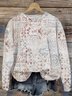 Damen Rundhals Ethnisch Lässig Frühling/Herbst Baumwolle Langarm Sweatshirt