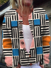 Damen Herbst Oberbekleidung Lässig Geometrisch Langarm Rundhals Jacke