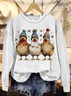 Damen Rundhals Tier Lässig Frühling/Herbst Langarm Sweatshirt