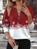 Damen Rundhals Weihnachten Lässig Frühling/Herbst Langarm Sweatshirt