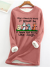 Damen Rundhals Textbriefe Lässig Frühling/Herbst Langarm Sweatshirt