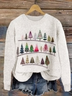 Damen Winter Weihnachten Lässig Langarm Rundhals Strickpullover