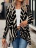 Damen Frühling/Herbst Oberbekleidung Lässig Zebra Jersey Schal Jacke
