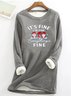 Damen Rundhals Weihnachten Lässig Winter Langarm Sweatshirt