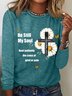 Damen Langarm T-Shirts T-Shirt Frühling/Herbst Textbriefe Jersey Rundhals Täglich Ausgehen Lässig Oberteile