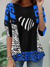 Damen Langarm T-Shirts T-Shirt Frühling/Herbst Leopard Jersey Rundhals Täglich Ausgehen Lässig Oberteile