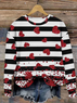 Damen Rundhals Herz/Herz Lässig Frühling/Herbst Langarm Sweatshirt