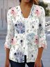 Damen Frühling/Herbst Oberbekleidung Lässig Geblümt Jersey Schal Jacke