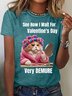 Damen Kurzarm T-Shirts T-Shirt Sommer Katze Jersey Rundhals Urlaub Ausgehen Lässig Oberteile