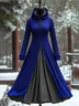 Damen Langarm Alle Jahreszeiten Unifarben Kleid Mit Kapuze Täglich Ausgehen Retro Maxikleid A-Linien Passen & Flare Kleid