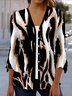 Damen Frühling/Herbst Oberbekleidung Lässig Zebra Jersey Schal Jacke