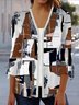Damen Frühling/Herbst Oberbekleidung Lässig Geometrisch Jersey Schal Jacke