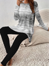 Damen Jersey Abstrakt Täglich Ausgehen Zwei Stücke Set Langarm Lässig Frühling/Herbst Bluse mit Hose Matching Set