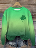 Damen Kleeblatt Rundhals Lässig Frühling/Herbst Langarm Sweatshirt