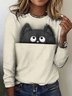 Damen Kariert Langarm T-Shirts T-Shirt Rundhals Retro Frühling/Herbst Oberteile