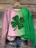 Damen Rundhals Farbverlauf Print Lässig Frühling/Herbst Langarm Sweatshirt