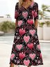 Damen Kurzarm Sommer Herz/Herz Kleid V-Ausschnitt Täglich Ausgehen Lässig Maxikleid A-Linien