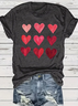 Damen Kurzarm T-Shirts T-Shirt Sommer Herz/Herz Print Rundhals Lässig T-Shirt mit Grafik Oberteile