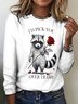 Damen Langarm T-Shirts T-Shirt Frühling/Herbst Kariert Rundhals Retro Oberteile