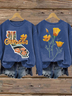Damen Rundhals Geblümt Print Lässig Frühling/Herbst Langarm Sweatshirt