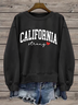 Damen Rundhals Textbriefe Print Lässig Frühling/Herbst Langarm Sweatshirt