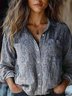 Damen Langarm Bluse Frühling/Herbst Ethnisch Schalkragen Täglich Ausgehen Retro Oberteile