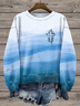 Damen Rundhals Geblümt Print Lässig Frühling/Herbst Langarm Sweatshirt