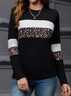 Damen Langarm T-Shirts T-Shirt Frühling/Herbst Leopard Print Rundhals Lässig T-Shirt mit Grafik Oberteile