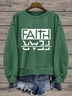 Damen Rundhals Textbriefe Print Lässig Frühling/Herbst Langarm Sweatshirt
