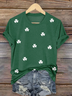 Damen Kleeblatt Kurzarm T-Shirts T-Shirt Rundhals Lässig Sommer Oberteile