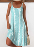 Damen Gestreift Ärmellos Sommer Kleid Rundhals Täglich Lässig Midi Tanktop A-Linien-Kleid