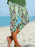 Damen Hose Elastische Taille Legging Täglich Ausgehen Lässig Print Geblümt Sommer Hose