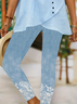 Damen Geblümt Lässig Alle Jahreszeiten Print Lang Leggings