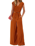 Damen Unifarben Zweiteiliges Set Täglich Kurzarm Lässig Sommer Bluse mit Hose Matching Set