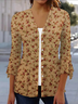Damen Geblümt Frühling/Herbst Aufdecken Lässig Print Leicht Strickjacke