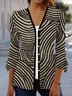 Damen Frühling/Herbst Oberbekleidung Lässig Geometrisch Jersey Schal Jacke